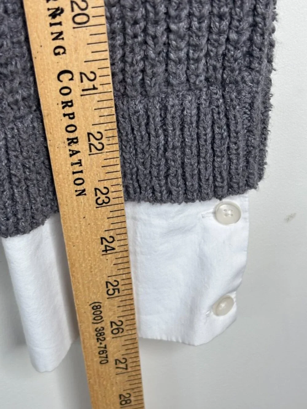 By Anthropologie Cropped Twofer Cardigan M Gray Shirt Hem Academia Preppy Oxford